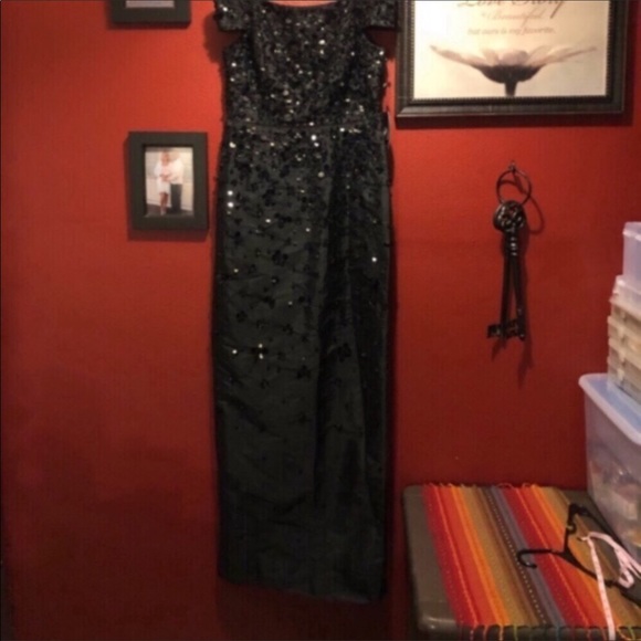 BHLDN Adrianna Papell Rosie Off Shoulder Column Gown - Picture 6 of 13